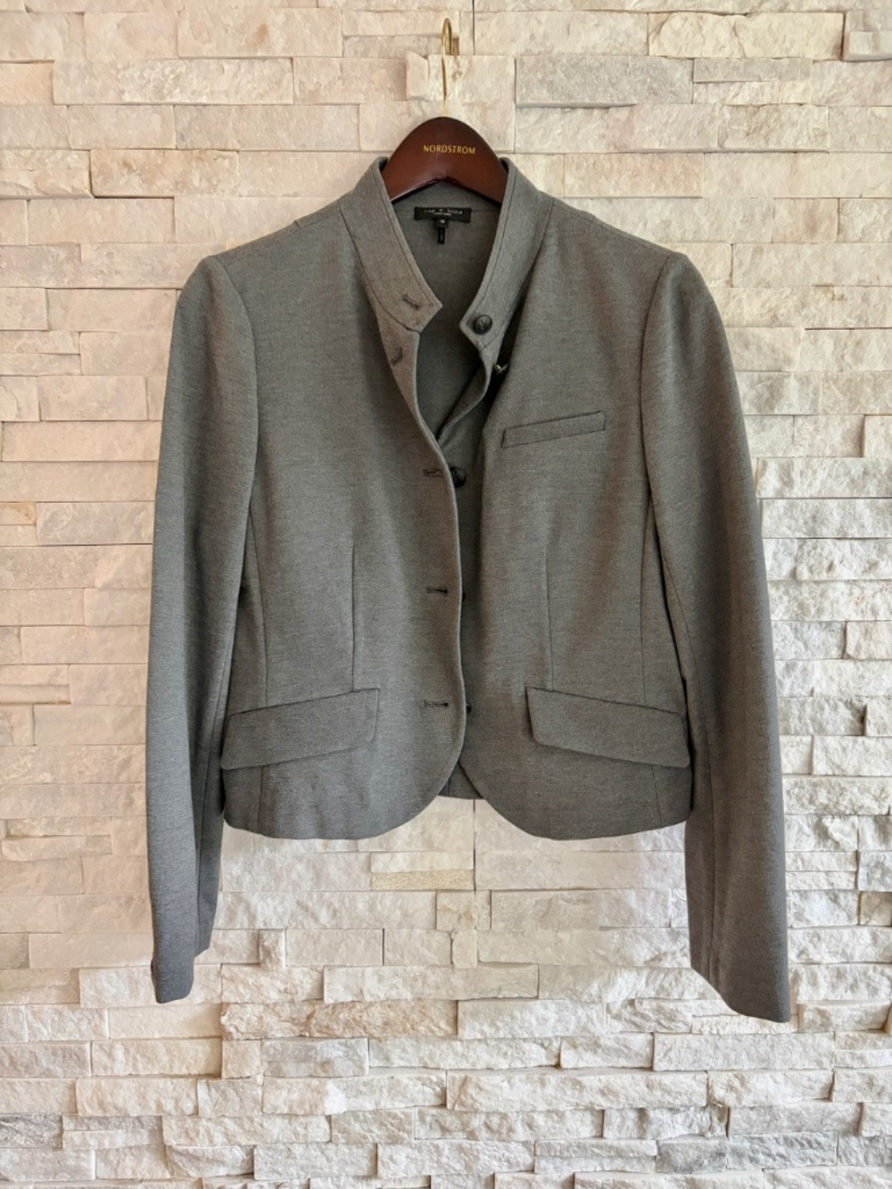 NWT Rag & Bone Charcoal Slade Cropped Ponte Blazer - Picture 5 of 7